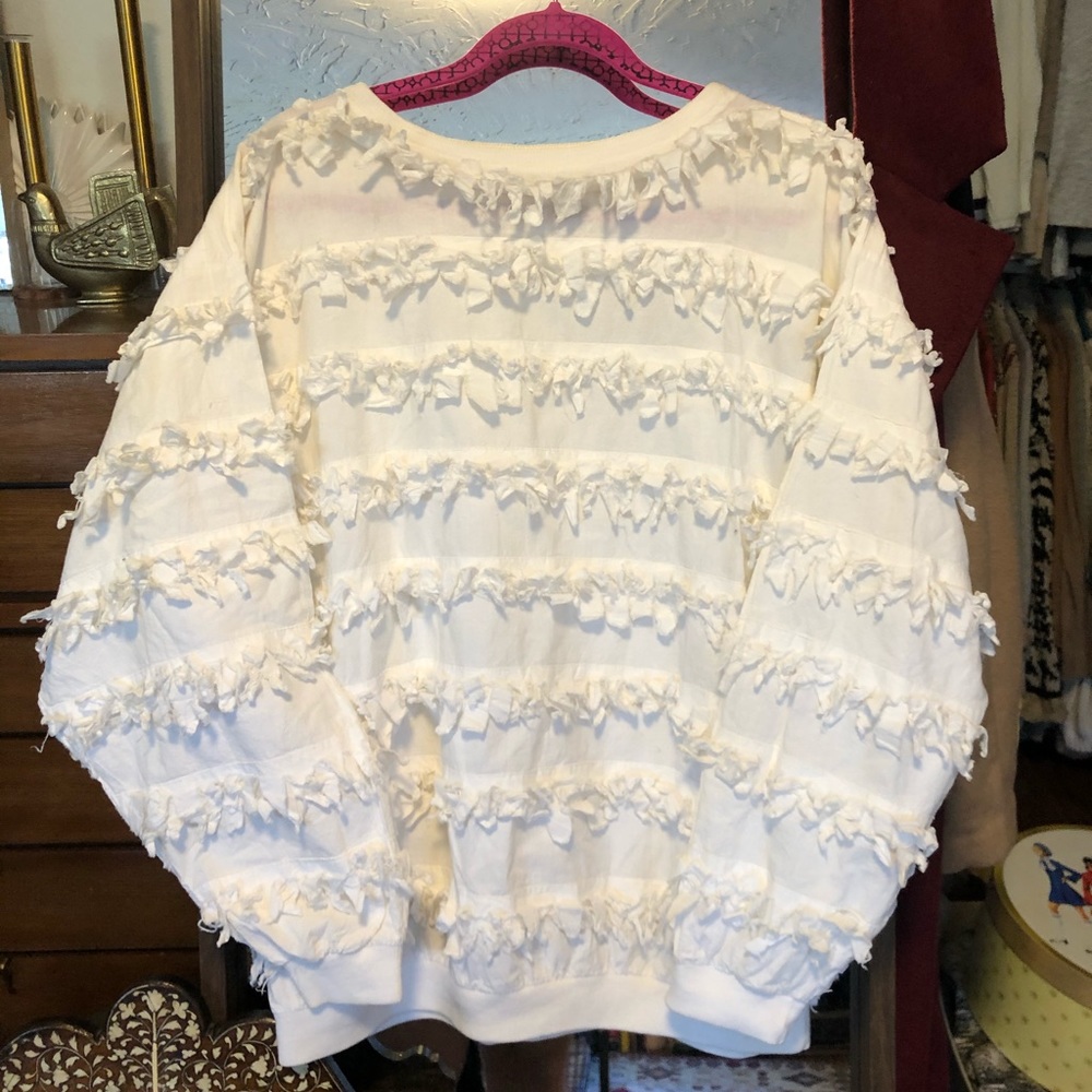 vintage handmade fringe crewneck